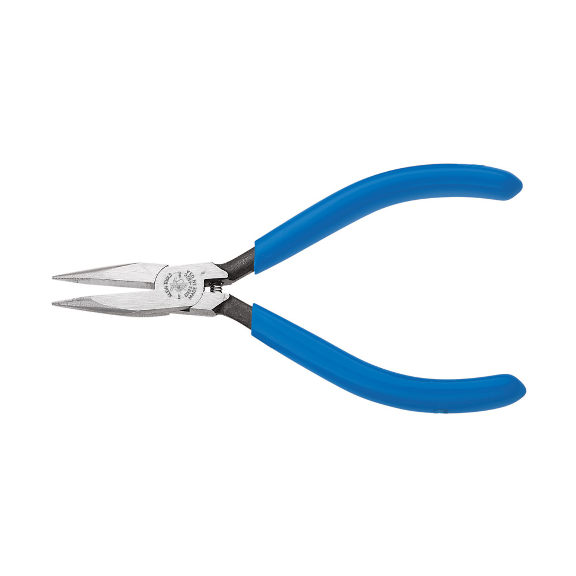 Klein Tools, Electronics Pliers, Slim Needle Nose, Spring-Loade, Pieces (qty.) 1 Material Steel, Jaw Capacity 1.39 in, Model# D322-41/2C